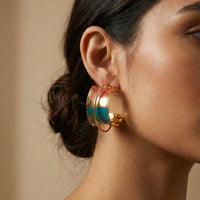 Painted Garden Sunset Mirage Hoops Earrings | Olaty