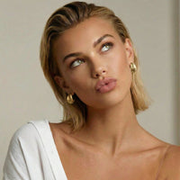 Feminine Aura Starlight Clover Hoops Earrings | Olaty