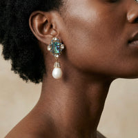 Painted Garden Celestial Pearl Drop Earrings | Olaty