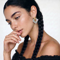 Painted Garden Dream Marble Diamond Drops Earrings | Olaty