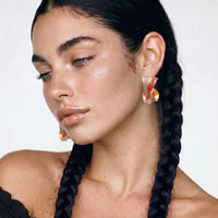 Painted Garden Twisted Flame Hoops Earrings | Olaty