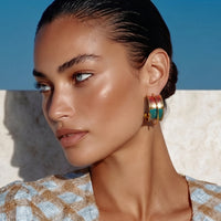 Painted Garden Sunset Mirage Hoops Earrings | Olaty