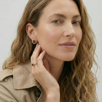 Painted Garden Golden Bloom Studs Earrings | Olaty