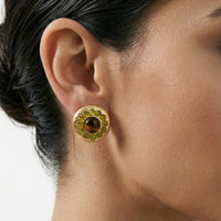 Painted Garden Golden Hour Halo Studs Earrings| Olaty