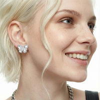 Feminine Aura Crystal Butterfly Studs Earrings | Olaty