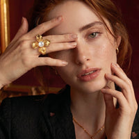 Painted Garden Blooming Pearl Statement Ring | Olaty