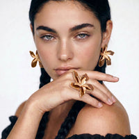 Painted Garden Golden Bloom Statement Ring | Olaty