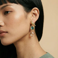 Painted Garden Songbird Abalone Drops Earrings | Olaty