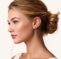 GRA Certified 1 CT Pink VVS1 Moissanite Diamond Halo Stud Earrings in 925 Sterling Silver | Olaty
