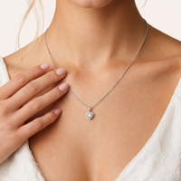 GRA Certified 1 CT VVS1 Moissanite Diamond Heart Pendant Necklace in 925 Sterling Silver | Olaty
