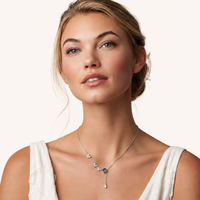 GRA Certified 1 CT VVS1 Moissanite Diamond Butterfly Lariat Necklace in 925 Sterling Silver | Olaty