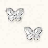 Feminine Aura Crystal Butterfly Studs Earrings | Olaty