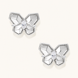 Feminine Aura Crystal Butterfly Studs Earrings | Olaty