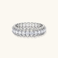 GRA Certified Moissanite Diamond Infinite Eternity Ring front view in 925 sterling silver | Olaty