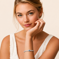 GRA Certified Blue Moissanite Diamond Azure Tennis Bracelet 925 Sterling Silver VVS1 | Olaty