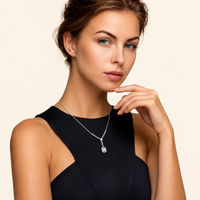 GRA Certified Moissanite Diamond Celestial Drop Necklace 925 Sterling Silver VVS1 | Olaty