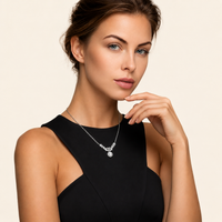 GRA Certified Moissanite Diamond Celestial Wings Statement Necklace 925 Sterling Silver VVS1 | Olaty