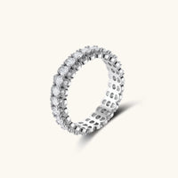 GRA Certified Moissanite Diamond Infinite Eternity Ring angled view showing full eternity setting | Olaty