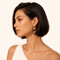 Midnight Drop Earrings | 18K Gold Vermeil Black Agate | Olaty