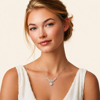 GRA Certified Moissanite Diamond Celestial Wings Statement Necklace 925 Sterling Silver VVS1 | Olaty