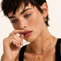 Midnight Drop Earrings | 18K Gold Vermeil Black Agate | Olaty