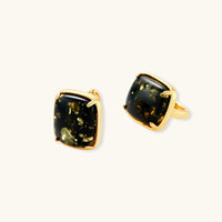 Product video showcasing Forest Reverie Green Amber Earrings with rich green amber details and elegant nature-inspired drop design | Olaty
