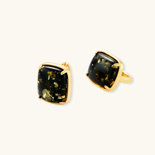 Product video showcasing Forest Reverie Green Amber Earrings with rich green amber details and elegant nature-inspired drop design | Olaty