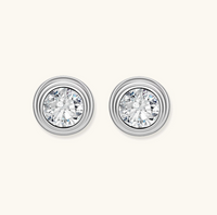 Product video showcasing GRA Certified Moissanite Diamond Orbit Stud Earrings with brilliant moissanite stones and sparkling orbit-inspired details | Olaty
