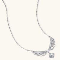 Product video showcasing GRA Certified Moissanite Diamond Angel Wing Necklace with brilliant moissanite stones and sparkling angel wing-inspired pendant details | Olaty