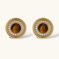 Product video showcasing Tiger Eye Halo Jewelry Set with rich tiger eye details, halo-inspired design and coordinated jewelry pieces | Olaty