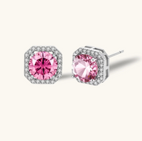 Product video showcasing GRA Certified Pink Moissanite Diamond Jewelry Set with brilliant pink moissanite stones and coordinated sparkling jewelry pieces | Olaty