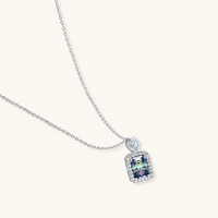 Product video showcasing GRA Certified Moissanite Diamond Prism Dreams Necklace with brilliant moissanite stones and sparkling prism-inspired pendant details | Olaty