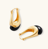 Product video showcasing Midnight Black Agate Drop Earrings with deep black agate drops and elegant sculptural details | Olaty