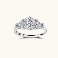 Product video showcasing GRA Certified Moissanite Diamond Oval Floral Promise Ring with a brilliant oval moissanite center stone and sparkling floral-inspired details | Olaty