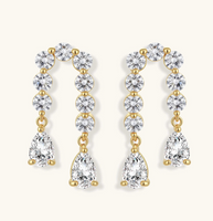 Product video showcasing Linear Crystal Drop Earrings with sparkling crystal details and an elegant linear drop design | Olaty