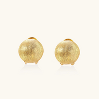 Product video showcasing Brushed Gold Vermeil Dome Clip Earrings with softly brushed surfaces and a sculptural gold vermeil dome design | Olaty