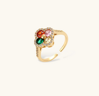 Product video showcasing Lucky Clover Multicolor Zirconia 4-Piece Jewelry Set with vibrant multicolor zirconia stones, clover-inspired details and coordinated four-piece jewelry design | Olaty
