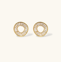 Product video showcasing Radiant Circle Zirconia Necklace & Stud Earrings Set with sparkling circular zirconia details and coordinated necklace and stud earrings | Olaty