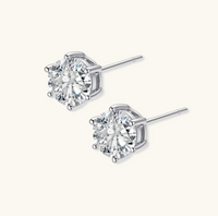 Product video showcasing GRA Certified Moissanite Diamond Brilliant Stud Earrings with brilliant moissanite center stones and sparkling classic stud details | Olaty