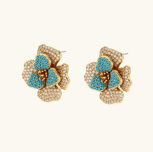 Product video showcasing Blooming Turquoise Floral Jewelry Set with vibrant turquoise floral details and coordinated statement jewelry pieces | Olaty