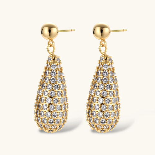 Product video showcasing Crystal Teardrop Necklace & Drop Earrings Set with sparkling crystal teardrop details and coordinated necklace and drop earrings | Olaty