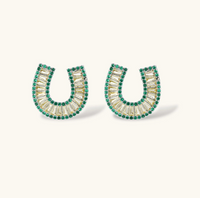 Product video showcasing Jade Horseshoe Jewelry Set with jade green details, horseshoe-inspired design and coordinated jewelry pieces | Olaty