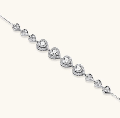 Product video showcasing GRA Certified Moissanite Diamond Heart Symphony Jewelry Set with brilliant moissanite stones, sparkling heart-inspired details and coordinated jewelry pieces | Olaty