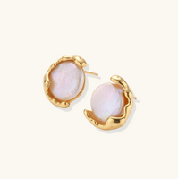 Product video showcasing Pearl Embrace Gold Vermeil Stud Earrings with lustrous pearl details and sculptural gold vermeil settings | Olaty