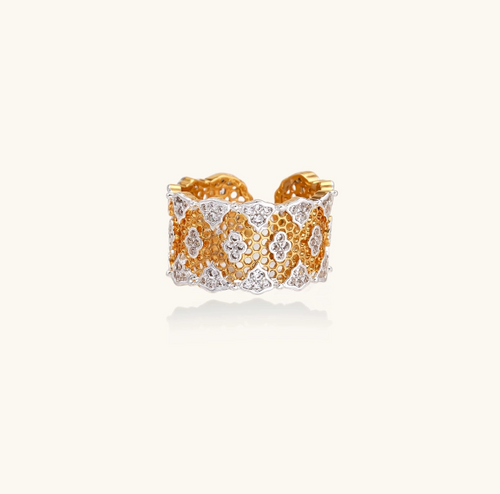 Product video showcasing Honeycomb Crystal Statement Ring with a geometric honeycomb-inspired design and sparkling crystal details | Olaty