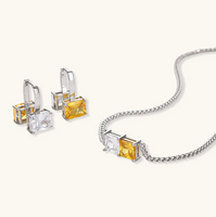 Product video showcasing Solar Duo Zirconia Jewelry Set with sparkling zirconia details and coordinated statement jewelry pieces | Olaty
