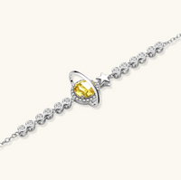 Product video showcasing GRA Certified Yellow Moissanite Diamond Stellar Dreams Celestial Bracelet with brilliant yellow moissanite stones and sparkling celestial-inspired details | Olaty