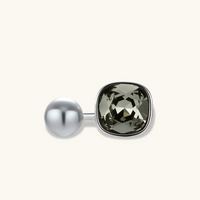 Product video showcasing Dual Element Zirconia Pearl Statement Ring with sparkling zirconia details, a lustrous pearl accent and sculptural statement design | Olaty