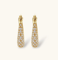 Product video showcasing Pavé Crystal Statement Hoop Earrings with sparkling pavé crystal details and bold sculptural hoop design | Olaty