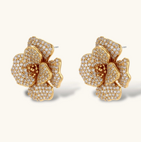 Product video showcasing Golden Bloom Crystal Statement Jewelry Set with sparkling crystal details, floral-inspired design and coordinated gold-tone statement jewelry pieces | Olaty